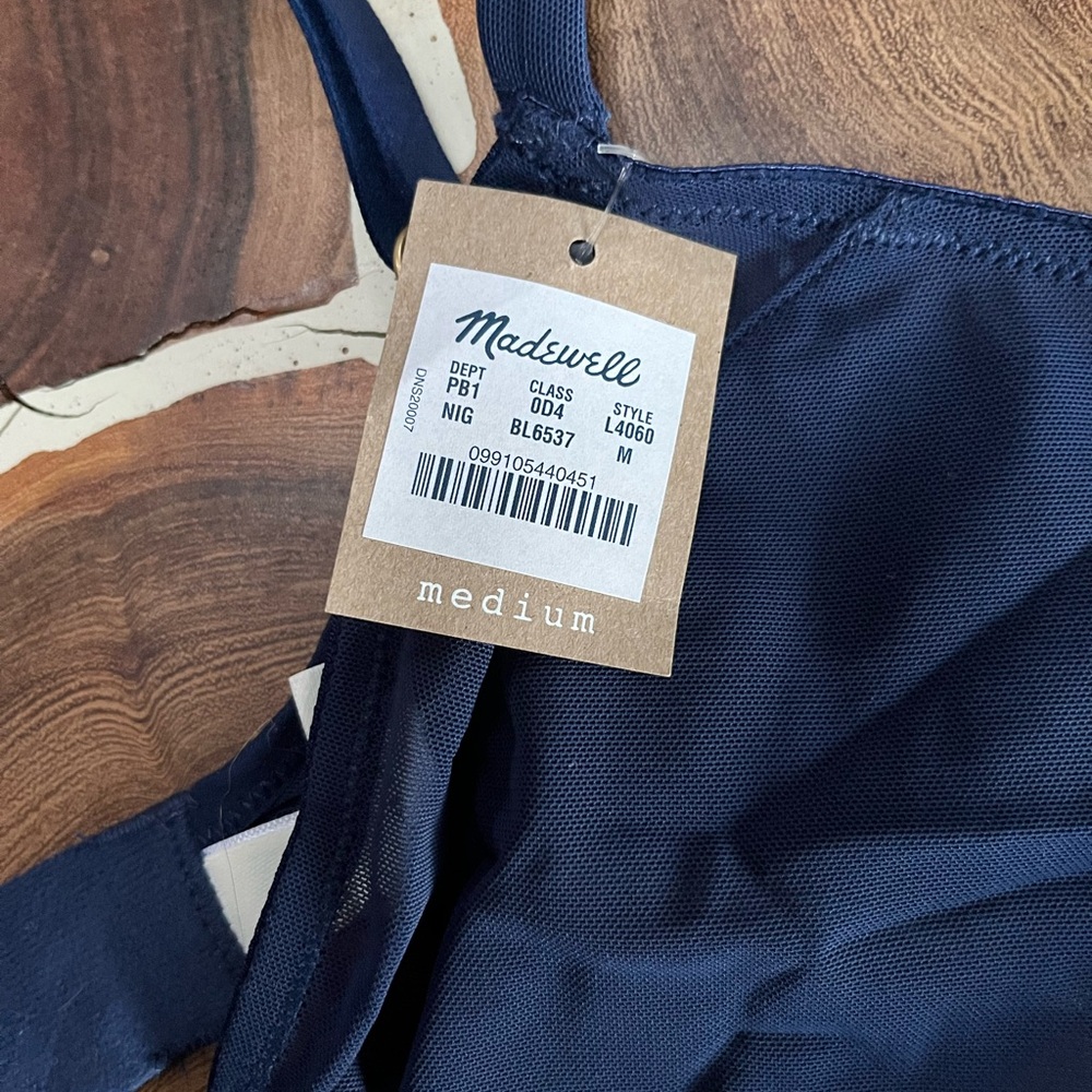 Madewell Nora Mesh Navy Blue Sheer Bra size M new with tags! - Picture 8 of 10